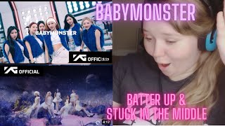 😱 FIRST Reaction to BABYMONSTER  BATTER UP ✨ amp STUCK IN THE MIDDLE 💜👏🥹 [upl. by Odnomra]