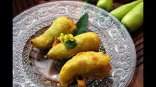 Chilli bajji with potato stuffing  Milagai bajji  After school snack  Tea time indian snack [upl. by Cheney350]