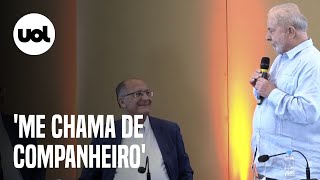 Lula a Alckmin em evento de aliança para eleição presidencial Me chama de companheiro [upl. by Eedya889]