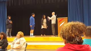 Dane Sakaida receives his gold medal award for Math at Chipman Junior High [upl. by Adnohral]