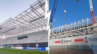 ALMOST COMPLETED New Gewiss Stadium Renovations Update Roof Truss Installations Exterior Truss [upl. by Madonna]