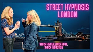 Street Hypnosis in London Finger Lock Stuck Feet Shock Induction [upl. by Eelam]