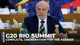 G20 Summit in Brazil Global conflicts cooperation top the agenda in Rio [upl. by Ldnek]