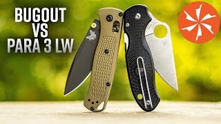 Spyderco Para 3 Lightweight Vs Benchmade Bugout Battle of the Slim EDC Folding Knives [upl. by Ossie405]