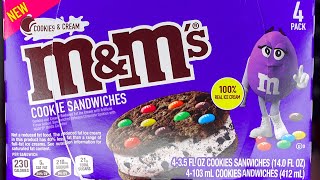 MampMs Cookies amp Cream Cookie Sandwiches Review [upl. by Akehsal]