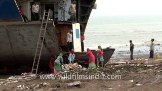 Ship breaking workers at Alang Bhavnagar [upl. by Bruell486]