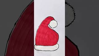 Santa Claus Hat Acrylic Painting For Kids santaclaus hat painting trending viralvideo shorts [upl. by Onairda]