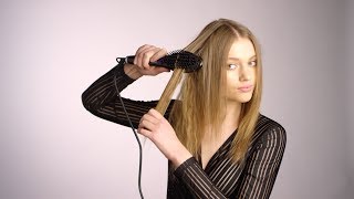 Hairhouse Warehouse How To  The Hybrid Straightener Brush by Silver Bullet [upl. by Lezah]