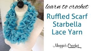 Starbella Lace Ruffled Scarf easy lesson with Maggie Weldon [upl. by Leiahtan]