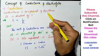 ConductanceResistanceSpecific ConductivityResistivityUnitsUrduHindiElectrochemistrySaad [upl. by Leia]