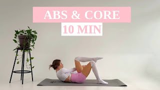 10 MIN PILATES ABS  STRONG  TONED CORE  WORKOUT AT HOME [upl. by Ybab]