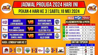 Jadwal Proliga 2024 Hari iniKlasemen Putra amp Putri Voli Proliga 2024 TerbaruPekan ke 4Live Moji [upl. by Nit]