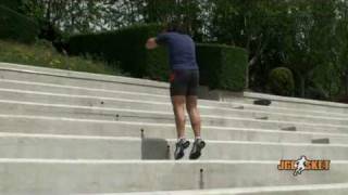 Ejercicios para entrenar el salto Pliometria multisaltos gradas zancada [upl. by Nylra417]