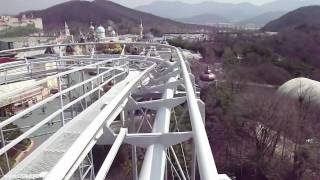 에버랜드 한국 Rolling XTrain POV Everland South Korean Roller Coaster [upl. by Aihsoek]