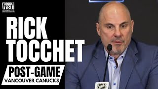 Rick Tocchet Reacts to Vancouver Canucks INSANE GM4 Comeback Win vs Nashville Arturs Silovs [upl. by Maidie]