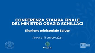 G7 Conferenza stampa del Ministro Schillaci [upl. by Ahsitram]