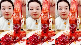 Food Chinese  Red Shrimp Brain  Fresh Shrimp  Spicy Shrimp [upl. by Laverne]