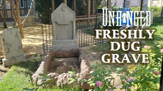 We made a Scary FRESHLY DUG GRAVE Tombstone [upl. by Naenej]