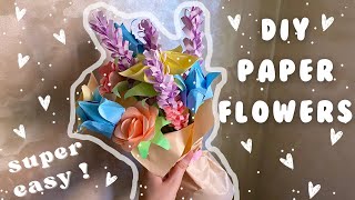 DIY PAPER FLOWER BOUQUET 💐 fun things to do when youre bored [upl. by Cochran]