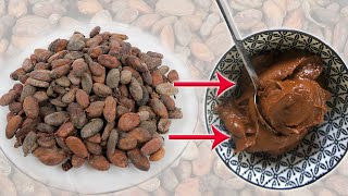 How To Make Chocolate From Cacao Nibs and Beans step by step at home Bonus chocolate sauce [upl. by Sirref321]