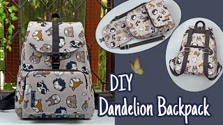 DIY Cara Membuat TasDandelion Backpack Tutorial amp Pattern [upl. by Subak]