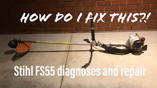 Broken won’t start Stihl FS55 gas trimmer diagnoses and fix [upl. by Elspeth]