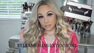 BELLAMI HAIR EXTENSIONS UNBOXING  INSTALL amp STYLE  Briana Paulina [upl. by Alomeda]