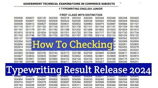 Typewriting Result Released 2024 Typewriting Result PDF Download Direct Link 2024 [upl. by Dardani]