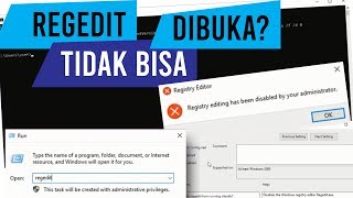 Cara Membuka Regedit yang Terkunci Disabled by Administrator [upl. by Rosen974]