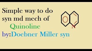 syn of quinoline doebner milller syn [upl. by Leelah911]