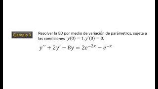 VARIACIÓN DE PARÁMETROS EJEMPLO 3 Profe Chuy [upl. by Feodore]