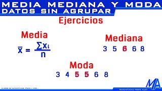 Medidas de tendencia central  Media Mediana y Moda  Ejercicios [upl. by Normalie]