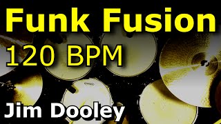 Backing Track  FunkFusion Drum Beat120 BPM JimDooleynet [upl. by Aiksa629]