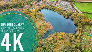 Newbold Quarry Country Park drone 4K Rugby town [upl. by Gnart]