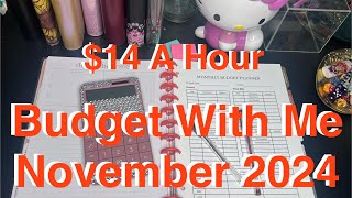 How To Budget On 14 A Hour  November Budget With Me [upl. by Nosreh233]