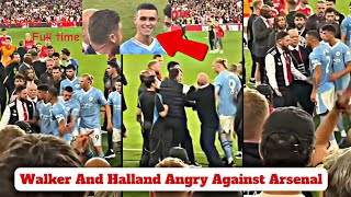 Kyle Walker and Haaland furious clash with Arsenal staff after Man City defeat [upl. by Aniuqal210]