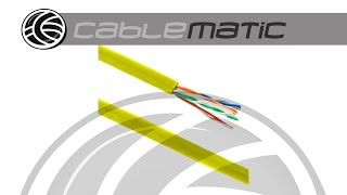 Bobina de cable LAN UTP categoría cat6 23AWG CCA rígido amarillo  distribuido por CABLEMATIC ® [upl. by Phelps]