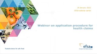 Webinar on application procedure for health claims [upl. by Ydnirb]