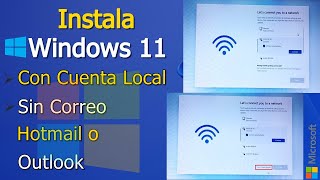 INSTALAR WINDOWS 11 CON CUENTA LOCAL  SIN CORREO DE MICROSOFT [upl. by Illehs]