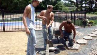 Patio Walk Way with Landscape Rock Fill Hurleys New Lawns [upl. by Nivel]