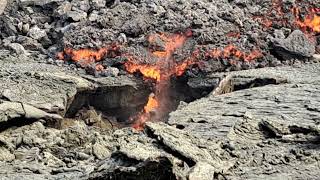 LAVA ADVANCE in ICELAND Litli Hrutur Eruption July 2023 lava iceland advance hazard eruption [upl. by Em]