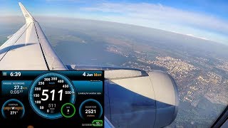 Takeoff from Kiev Ukraine Altitude and Speed Recording Airbus A320 [upl. by Eerehc]