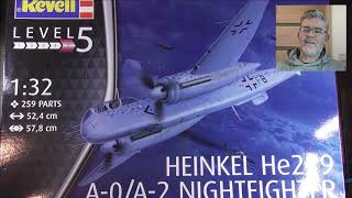 Heinkel He219A0A2 132 Revell  Unboxing [upl. by Ellecrad]