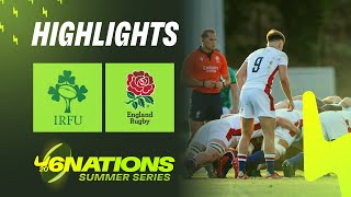 HIGHLIGHTS  Ireland v England  U20 Six Nation Summer Series [upl. by Eileme]