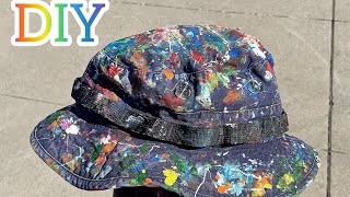 DIY Paint Splattered Buckethat [upl. by Niamjneb]