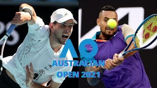 Dominic Thiem vs Nick Kyrgios Australian Open 2021 FULL MATCH HIGHLIGHTS [upl. by Ahsika387]