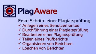 Plagiatsprüfung mit PlagAware  Erste Schritte Tutorial [upl. by Ulrikaumeko]