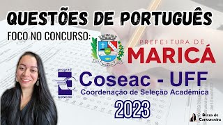 Questões de Português COSEAC  UFF 2023 PARTE 1  Concurso Maricá  RJ [upl. by Nerrot]