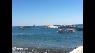 Stegna Rhodos Greece Enjoying a boat sightseeing tour [upl. by Ellehciram306]