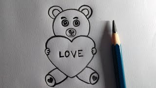 How to draw a cute teddy bear How to draw teddy bear 🧸 teddy bear drawing  drawingbook3988 [upl. by Leaj]